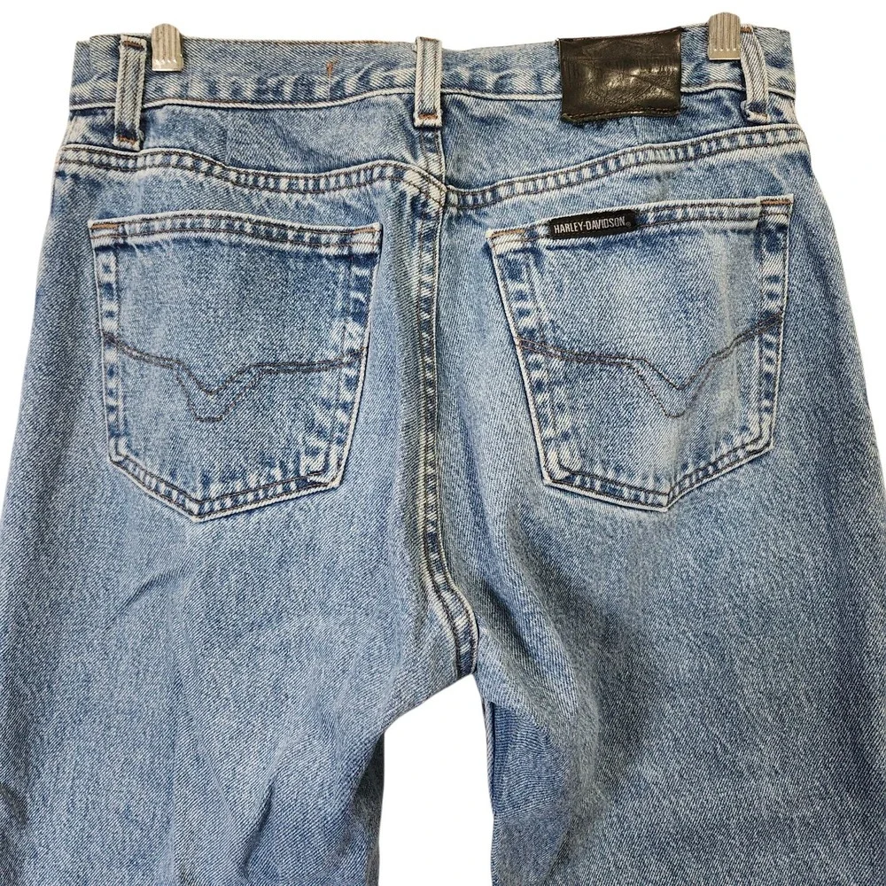 Harley-Davidson Levi's 505 Straight Jeans 31x26 Vintage 90s‎ Mens Womens Crop